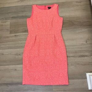Ann Taylor Petite coral textured knee-length sheath dress